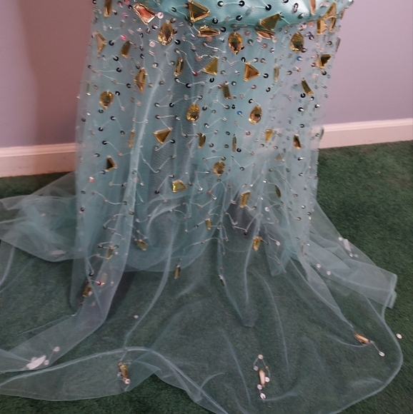 Panoply Size 6 Aqua Sparkly Mermaid Dress - Picture 4 of 12